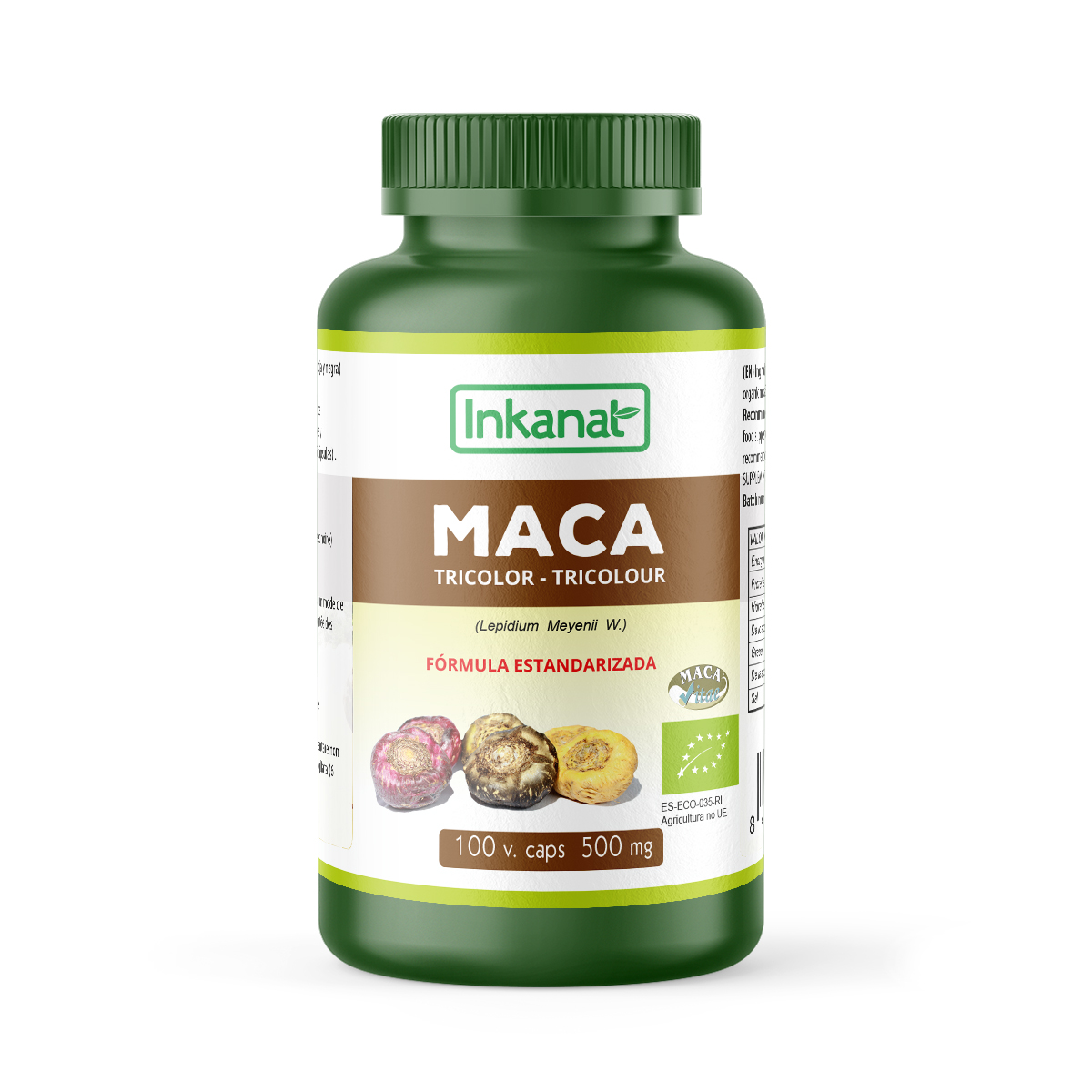 Maca tricolor en cápsulas BIO 100 cápsulas de 500 mg